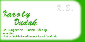 karoly dudak business card